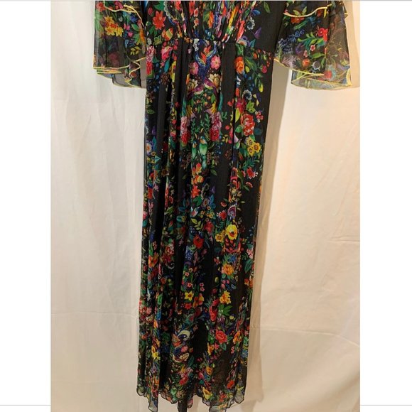 NEW $608 Tadashi Shoji Sunniva Cold Shoulder Chiffon Gown‎ [SZ 00 ] - Picture 6 of 14
